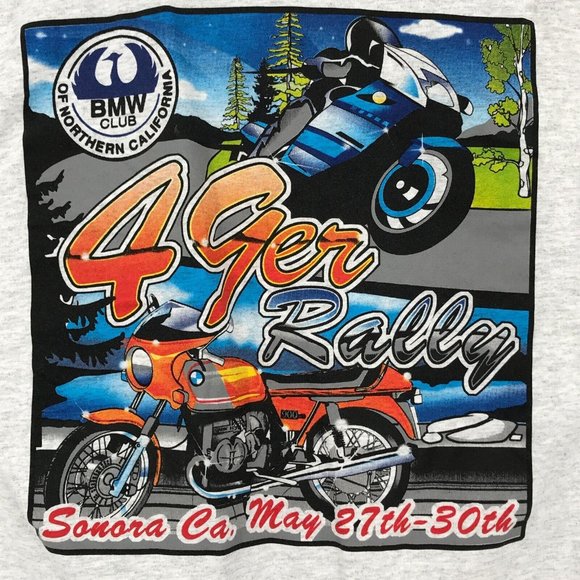 BMW Club Mens Shirt Medium White Motorcycle Rally Northern California Sonora - Picture 4 of 16
